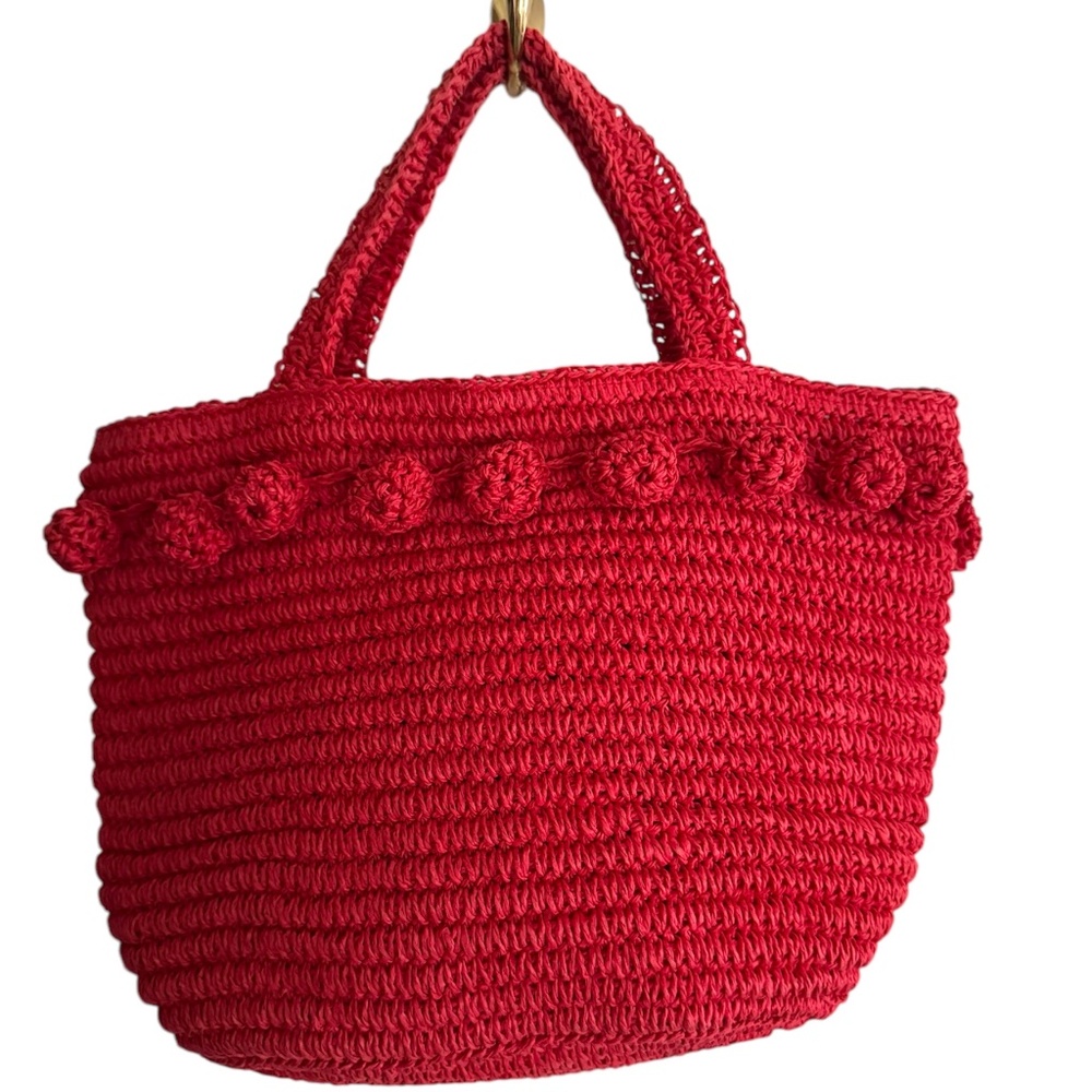Buji Baja Red Straw Purse